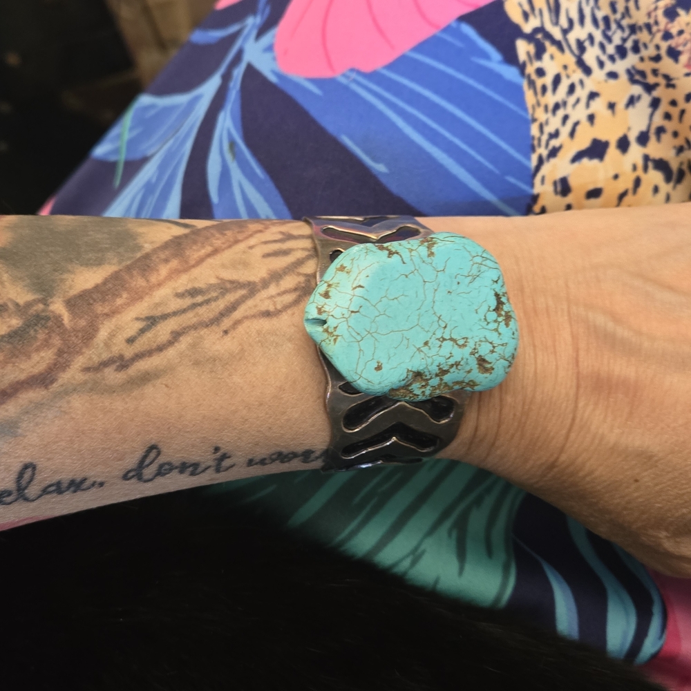 Turquoise Stone Silver Bracelet